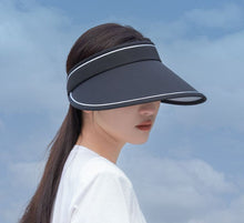 Load image into Gallery viewer, Large brim empty top 50+ UV protection sun hat vacation hat Foldable
