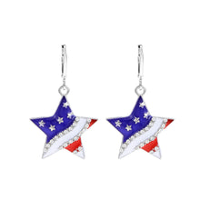 Load image into Gallery viewer, American Independence Day Series Necklace Set Fashionable and Simple Diamond Wings Love Pendant Clavicle Chain
