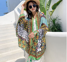 Charger l&#39;image dans la galerie, Over Size Beach scarf Swim Suit Cover Up Bikini Cover Large Long Vacation Scarf Bohemian Style
