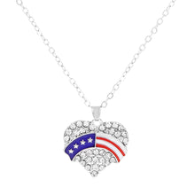 Load image into Gallery viewer, American Independence Day Series Necklace Set Fashionable and Simple Diamond Wings Love Pendant Clavicle Chain
