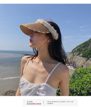 Load image into Gallery viewer, Fashionable Pearl Hollow Sun Hat Personalized Vacation Hat
