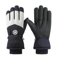 Men women adult windproof and waterproof double-layer warm winter ski gloves
