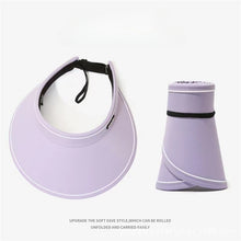 Charger l&#39;image dans la galerie, Large brim empty top 50+ UV protection sun hat vacation hat Foldable
