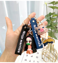 Load image into Gallery viewer, Set  of 6pcs Creative  keychain  cartoon school bag pendant car chain male and female doll small gift
