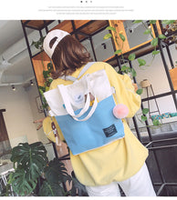 Charger l&#39;image dans la galerie, Canvas bag shoulder cartoon student class tuition backpack shopping bag
