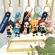 Set  of 6pcs Creative  keychain  cartoon school bag pendant car chain male and female doll small gift
