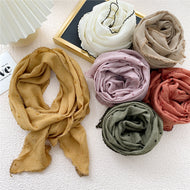 Half-circle cotton and linen triangle scarf women's fashion all-match scarf