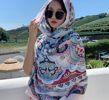 Load image into Gallery viewer, Over Size Beach scarf Swim Suit Cover Up Bikini Cover Large Long Vacation Scarf Bohemian Style
