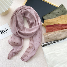 Load image into Gallery viewer, Half-circle cotton and linen triangle scarf women&#39;s fashion all-match scarf
