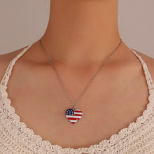 Charger l&#39;image dans la galerie, American Independence Day Series Necklace Set Fashionable and Simple Diamond Wings Love Pendant Clavicle Chain
