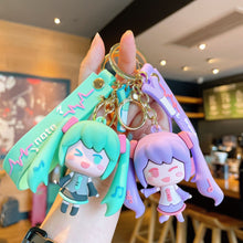 Load image into Gallery viewer, 2Pcs Creative Hatsune Miku  keychain  school bag pendant car chain male and female doll small gift
