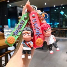 Load image into Gallery viewer, Sef of 5pcs Creative basketball keychain cartoon personalized school bag pendant car chain male and female doll small gift
