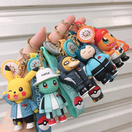 Set  of 5PCS  Creative  cartoon keychain cartoon personalized school bag pendant car chain male and female doll small gift