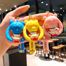 Load image into Gallery viewer, Set of 3 Creative cattoon  keychain  school bag pendant car chain male and female doll small gift
