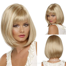 Load image into Gallery viewer, Blonde bobo short straight hair wig

