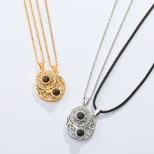 Load image into Gallery viewer, Couple necklaces set  in Different Language&quot; I LOVE YOU&quot;  Magnetic Moon necklace
