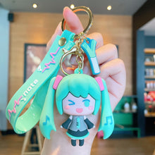 Load image into Gallery viewer, 2Pcs Creative Hatsune Miku  keychain  school bag pendant car chain male and female doll small gift
