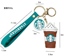 Charger l&#39;image dans la galerie, Set of 4PCS  Creative coffee keychain  school bag pendant car chain male and female doll small gift
