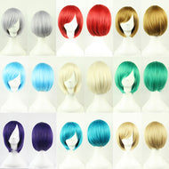 Cosplay wig  bobo wig red green blonde short hair MSN shot wig