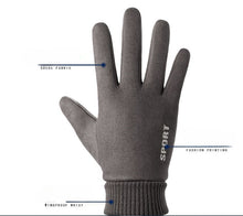 Load image into Gallery viewer, Warm gloves suede men&#39;s and women&#39;s velvet outdoor cycling and driving anti-slip autumn and winter gloves
