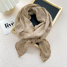 Load image into Gallery viewer, Half-circle cotton and linen triangle scarf women&#39;s fashion all-match scarf
