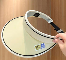 Load image into Gallery viewer, Large brim empty top 50+ UV protection sun hat vacation hat
