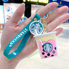 Load image into Gallery viewer, Set of 4PCS  Creative coffee keychain  school bag pendant car chain male and female doll small gift

