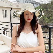Load image into Gallery viewer, Straw hat women summer sun hat seaside vacation beach hat outing sun protection hat women
