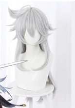Charger l&#39;image dans la galerie, Wig of  Razor anime cosplay Genshin Impact Silver-white upturned medium and long hair cos
