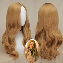 Load image into Gallery viewer, American drama M3GAN/Megan cos wig Megan wig Medium parted long curls light brown curls
