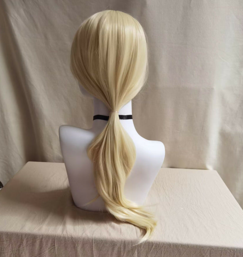 Barbie cos wig Barbie light blonde cosplay wig microcurly hair long hair Barbie fake hair