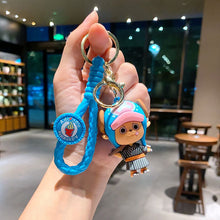 Load image into Gallery viewer, Sef of 8pcs Creative Pirate keychain cartoon personalized school bag pendant car chain male and female doll small gift 6th generation One Piece keychain
