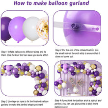 Cargar imagen en el visor de la galería, Party Balloons Set 125PCS purple white golden

