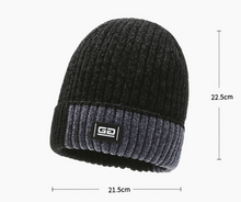Load image into Gallery viewer, Men&#39;s winter fleece knitted hat chenille wool ear protector youth boys ski cap thickened warm pullover cap

