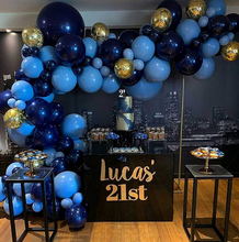 Charger l&#39;image dans la galerie, Party Balloons Set  blue black 106pcs
