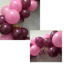 Tải hình ảnh vào trình xem Thư viện, Party Balloons Set 102PCS pink  redwine golden
