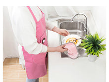 Cargar imagen en el visor de la galería, Kitchen cooking apron waterproof and oil-proof household apron home bear adult coverall work clothes  Material: Polyester
