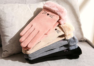 Winter gloves warm ladies high-value plus velvet thick touch screen riding ski lady fashion gloves