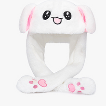 Load image into Gallery viewer, Glowing cartoon airbag hat Rabbit plush hat with moving ears Adult children
