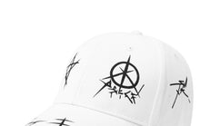 Load image into Gallery viewer, Hat all-match graffiti black and white stitching peaked cap summer baseball cap pentagram sun hat tide 54-58CM
