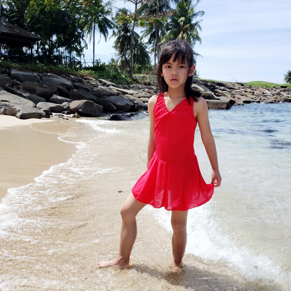 Girls' swimsuit one-piece, princess dress, cute Korean kids,  baby swimwear, children's swimwear