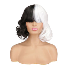 Load image into Gallery viewer, Coola Wigs s Cos Wigs Black and White Witch Coola Cruella Short Curls
