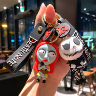 Set of 6pcs Creative Cartoon Christmas Halloween Nightmare Series Keychain Pendant Bag Car Key Chain Accessories Gifts H