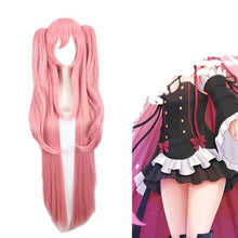 Load image into Gallery viewer, The fiery angel of the end  cos wig Krul Tepes split double ponytail cosplay pink fake hair
